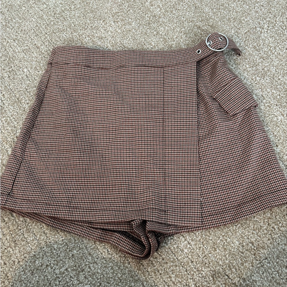 Forever 21 Brown Skort-Style Shorts with Wrap Design